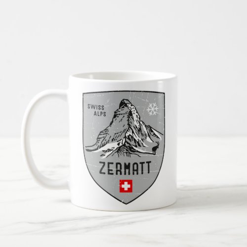 Zermatt Mountain Switzerland Emblem  Coffee Mug
