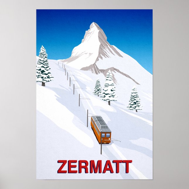 Zermatt SwiDC Ski Train Poster (Front)