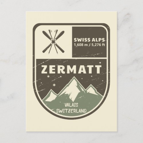Zermatt Swiss Alps Valais Switzerland Postcard
