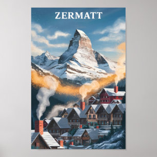 Zermatt Switzerland Famous Travel Place Poster