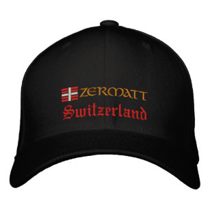 Zermatt & Switzerland fashion / Swiss Flag Patriot Embroidered Baseball Cap