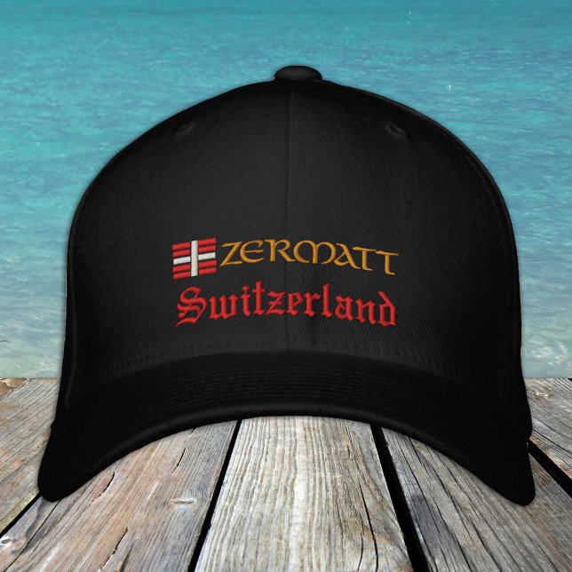 Zermatt & Switzerland fashion / Swiss Flag Patriot Embroidered Baseball Cap (Creator Uploaded)