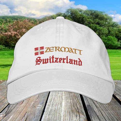 Zermatt  Switzerland fashion  Swiss Flag Patriot Embroidered Baseball Cap