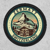 Zermatt Switzerland Illustration Travel Art Badge
