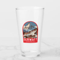 Zermatt Switzerland Illustration Travel Art Retro