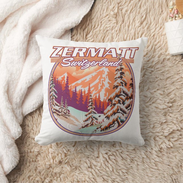 Zermatt switzerland logo throw pillow (Blanket)
