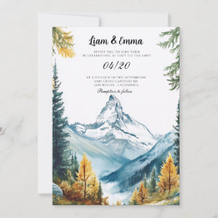 Zermatt Switzerland Matterhorn landscape Wedding Invitation
