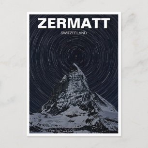 Zermatt Switzerland Matterhorn Night Postcard
