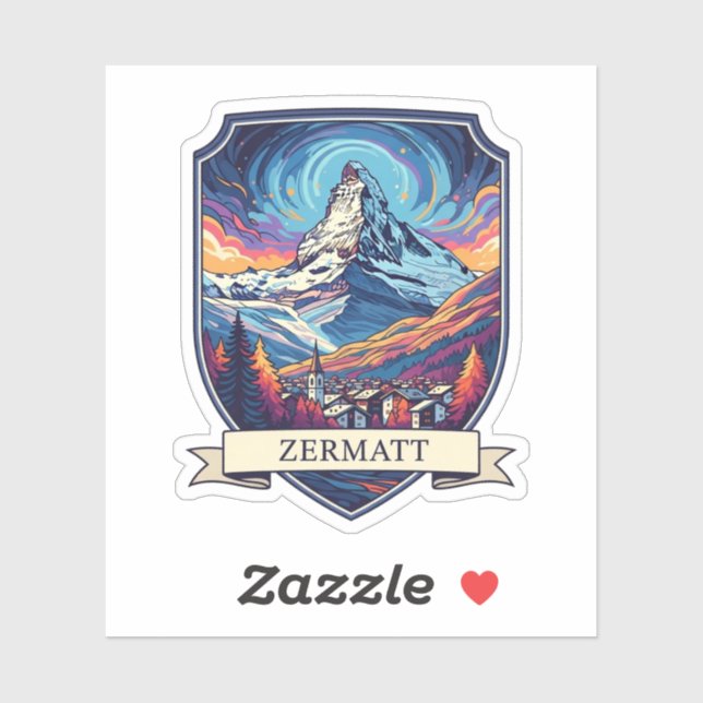 Zermatt Switzerland Matterhorn Sticker (Sheet)