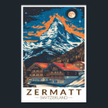 Zermatt Switzerland Matterhorn Travel Art Vintage Poster<br><div class="desc">Zermatt retro vector travel design. Zermatt,  in southern Switzerland’s Valais canton,  is a mountain resort renowned for skiing,  climbing and hiking.</div>