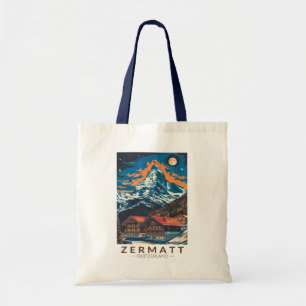 Zermatt Switzerland Matterhorn Travel Art Vintage Tote Bag