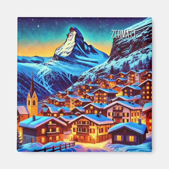 Zermatt Switzerland Matterhorn Travel Magnet (Front)