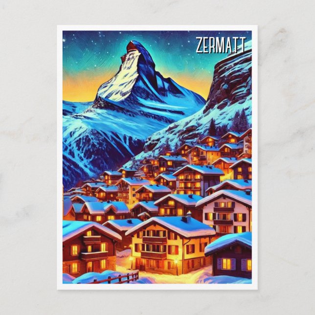 Zermatt Switzerland Matterhorn Travel Postcard (Front)