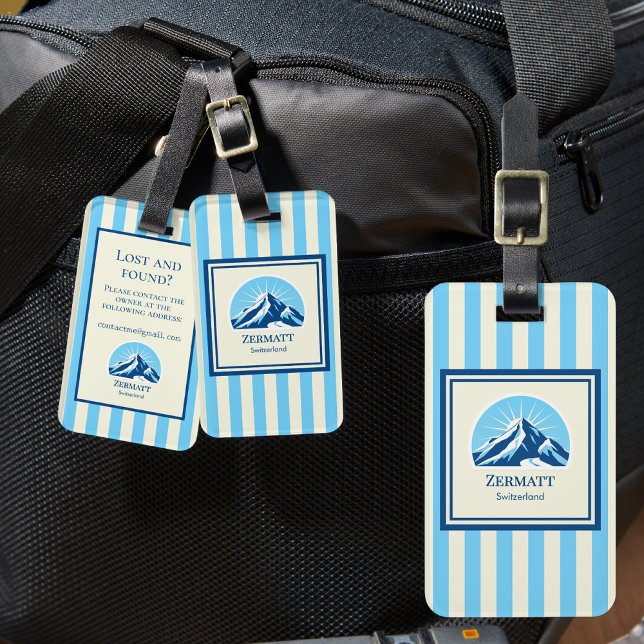 Zermatt Switzerland ski mountain Luggage Tag (Creator Uploaded)