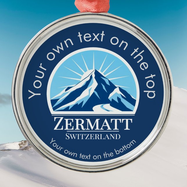 Zermatt Switzerland ski Mountain medal Metal Ornament (Creator Uploaded)