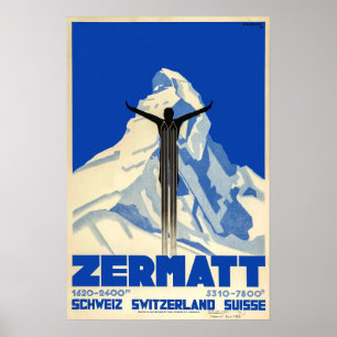 Zermatt, Switzerland,Ski Poster