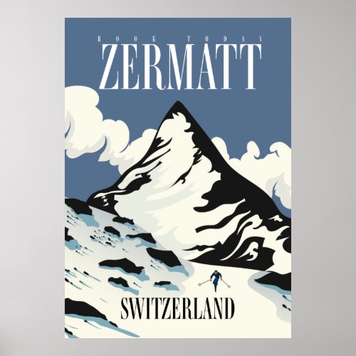Zermatt Switzerland Ski print