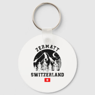 Zermatt Switzerland Ski Resort Alps Alpine Skiing  Keychain