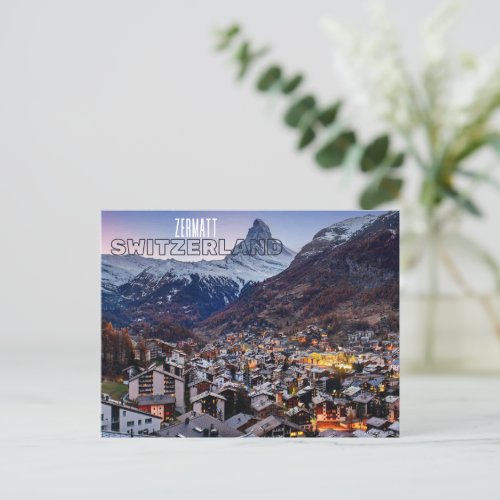 Zermatt Switzerland Souvenir Travel Postcard