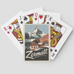 Zermatt Switzerland Travel Art Vintage Poker Cards