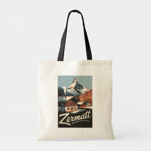 Zermatt Switzerland Travel Art Vintage Tote Bag