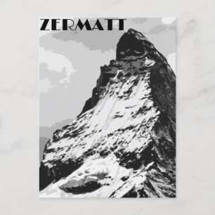 Zermatt Switzerland Vintage Travel Poster Postcard