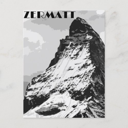 Zermatt Switzerland Vintage Travel Poster Postcard