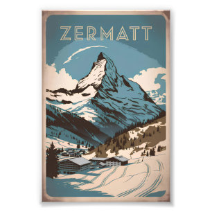 Zermatt vintage photo print