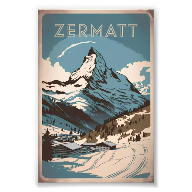 Zermatt vintage photo print (Front)