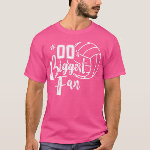 Zero 00 Biggest Fan Volleyball Mom Dad Brother Sis T-Shirt