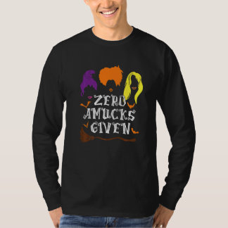 Zero Amucks Given Amuck With Bat Halloween Witch T-Shirt