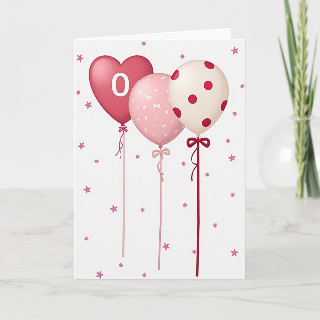 Zero Balloons Celebration Card (Front)