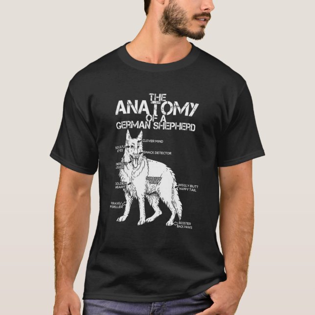 Zero Bark Thirty Anatomy Of German Shepherd For Me T-Shirt (Front)