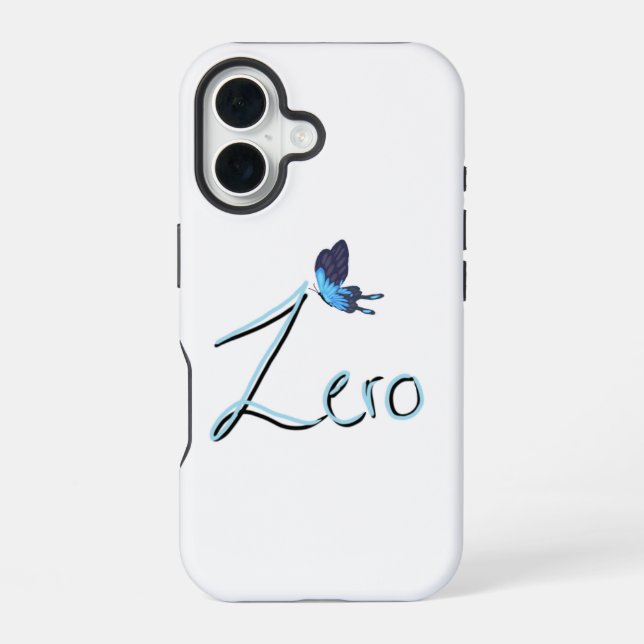 ZERO Blue Butterfly Black & Blue Gradient iPhone Case (Back)