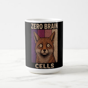 Zero Brain Cells Fox Meme – Funny Cute Animal Coffee Mug