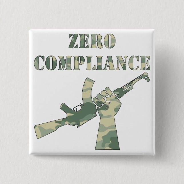 Zero Compliance AK47 Camo Pinback Button (Front)