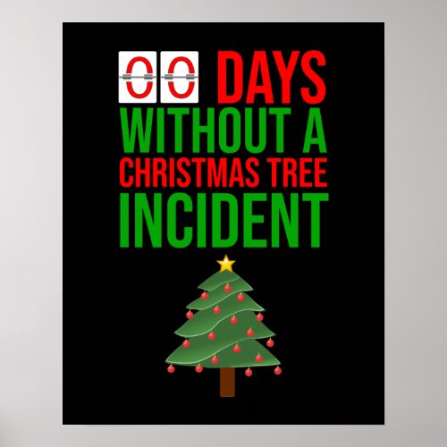 Zero Days Without A Christmas Tree Incident Poster