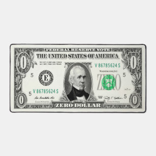 Zero Dollar Bill Desk Mat