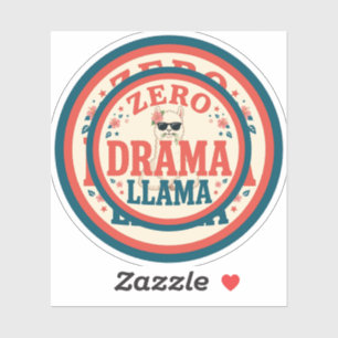 Zero Drama Llama – Funny Llama Sunglasses Sticker