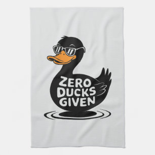 Zero Ducks Given - Funny Cool Duck Design Kitchen Towel