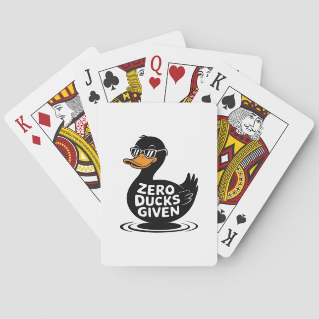 Zero Ducks Given - Funny Cool Duck Design  Poker Cards (Back)