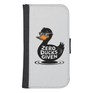 Zero Ducks Given - Funny Cool Duck Design Galaxy S4 Wallet Case