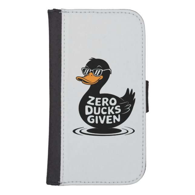 Zero Ducks Given - Funny Cool Duck Design  Samsung Galaxy Wallet Case (Front)