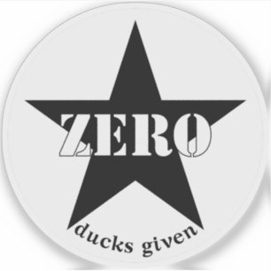 Zero Ducks Given Star (black) Sticker