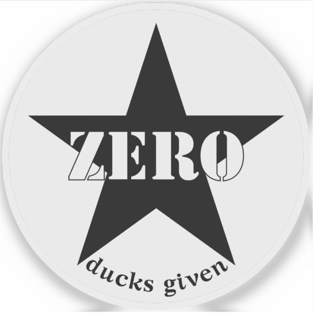 Zero Ducks Given Star (black) Sticker (Front)