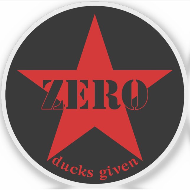 Zero Ducks Given Star (red) Sticker (Front)