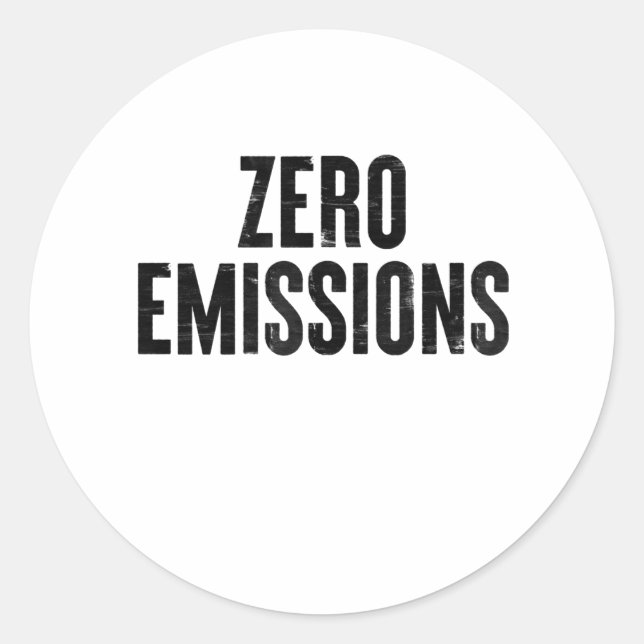 Zero Emissions Electric Vehicle EV Gift Classic Round Sticker (Front)