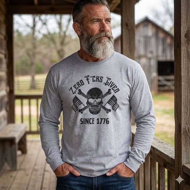 Zero F*cks Given Since 1776 Patriotic Skull Shirt (Creator Uploaded)