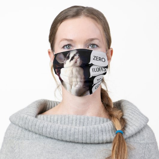 Zero Fluffs Bunny Rabbit Adult Cloth Face Mask (Worn)