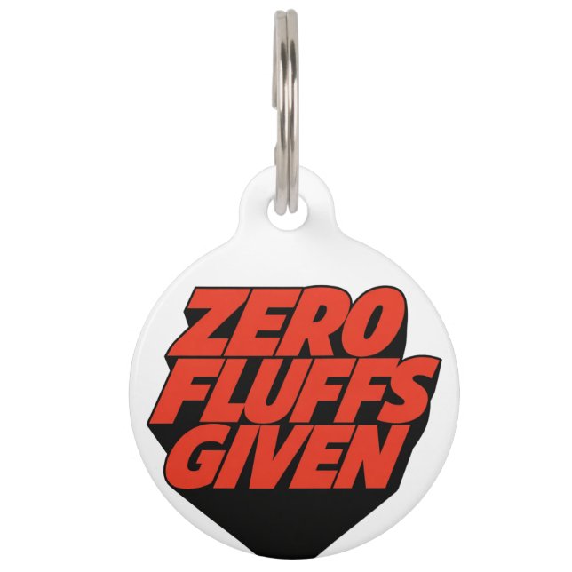 Zero Fluffs Pet ID Tag (Front)
